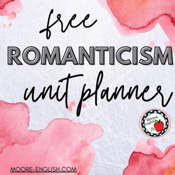 TPT Product Cover for Free American Romanticism Unit Planner