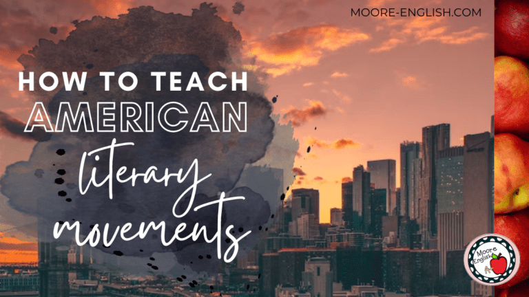 American city skyline appears under text that reads: Everything You Need To Teach American Literary Movements