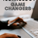 A woman uses a keyboard and computer mouse. This image appears under text that reads: 6 Technology Game Changers for Your Classroom