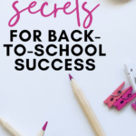 A flat lay of office supplies appears under text that reads: All My Best Back-to-School Secrets