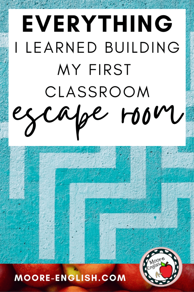 A white maze appears on a blue background. This image appears under text that reads: Surprising Lessons from Building My First Escape Room