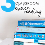A stack of books appears under text that reads: 3 Secrets to Implementing Choice Reading in Your Classroom