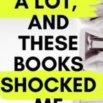 A black and white image of books appears under text that reads:20 Books that Surprised Me