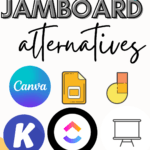 Canva graphic with 5 alternatives to Google Jamboard