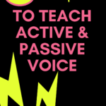 An illustration of sound waves appears under text that reads: 6 Steps to Teach Active and Passive Voice
