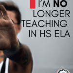 A person making a "stop" or "no" gesture appears under text that reads: Professionalism: 1 Topic I'm No Longer Teaching in HS ELA