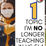 A person making a "stop" or "no" gesture appears under text that reads: Professionalism: 1 Topic I'm No Longer Teaching in HS ELA