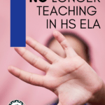 A person making a "stop" or "no" gesture appears under text that reads: Professionalism: 1 Topic I'm No Longer Teaching in HS ELA