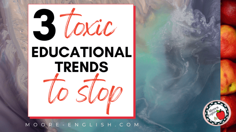An image of toxic waste appears under text that reads: 3 Toxic Trends in Teaching and How to Stop Them for Good