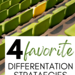 An image of all green stadium chairs (save one yellow one) appears under text that reads: My 4 Favorite Differentiation Strategies for High School