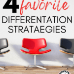 An image of uniform chairs (save one colored chair) appears under text that reads: My 4 Favorite Differentiation Strategies for High School