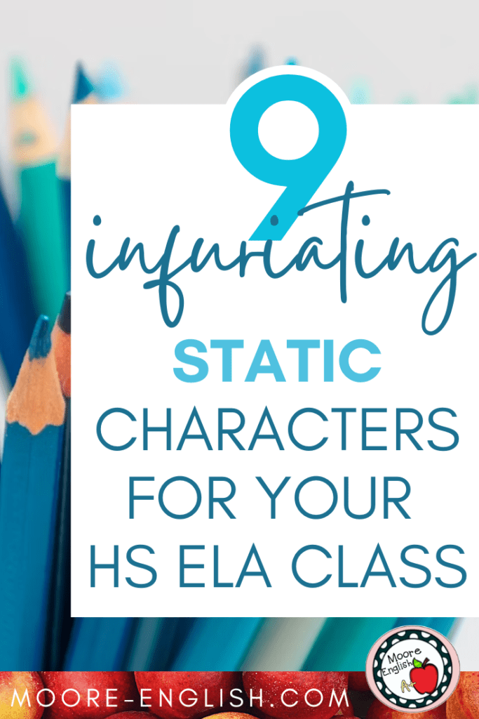 Monochromatic colored pencils appear under text that reads: 9 Infuriating Static Characters We Love to Hate