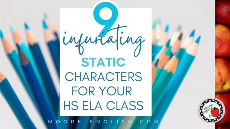 Monochromatic colored pencils appear under text that reads: 9 Infuriating Static Characters We Love to Hate