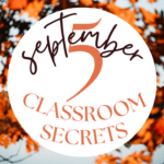 Orange leaves frame text that reads: Teacher in September: 5 Inspiring and Unique Ideas