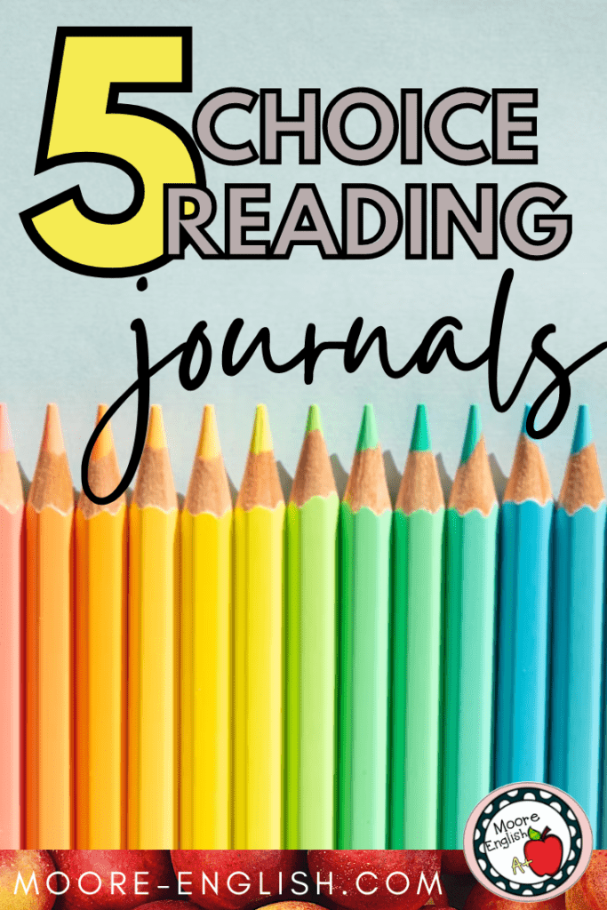 Colored pencils appear under text that reads: 5 Choice Reading Journal Prompts for Quality Reflection