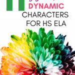 A multicolored flower appears under text that reads: 11 Dynamic Characters to Strengthen Your English Class