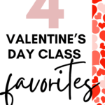 A background of pink and red hearts appears behind text that reads: 4 Absolute Favorites to Teach In February in High School ELA