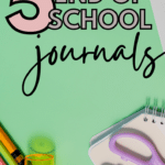 A school supplies flatlay appears behind text that reads: 5 Perfect End-of-the-Year Journals for HS English