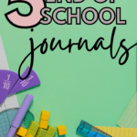 A school supplies flatlay appears behind text that reads: 5 Perfect End-of-the-Year Journals for HS English