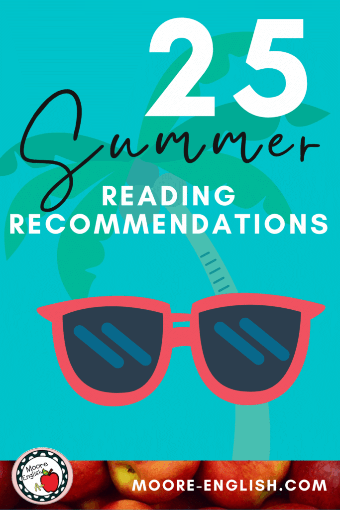 An illustration of a palm tree and pink sunglasses appears under text that reads: 25 Summer Reading Recommendations