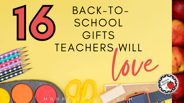 School supplies on a yellow surface appear under text that reads: 16 Back-to-School Gifts Teachers Will LOVE