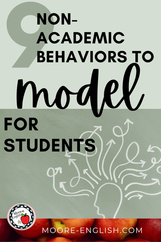 A chalk image of a brain appears under text that reads: 9 Non-Academic Behaviors to Model for Successful Students