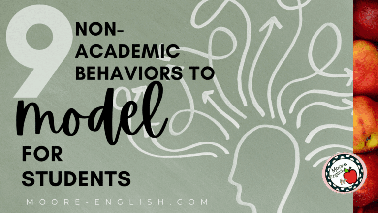 A chalk image of a brain appears under text that reads: 9 Non-Academic Behaviors to Model for Successful Students