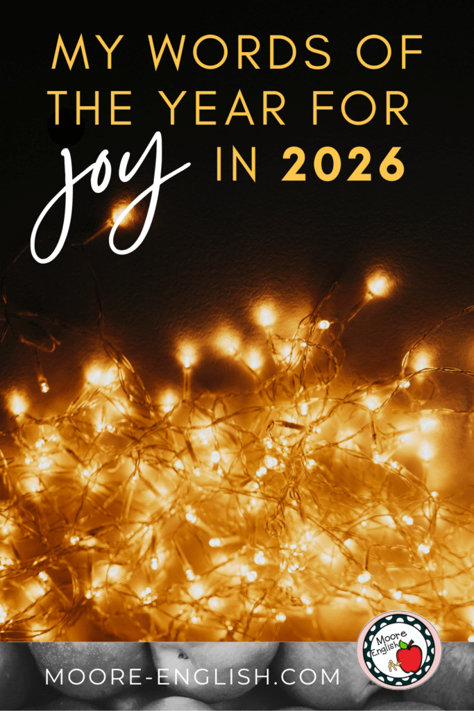 Twinkle lights on a black background appear under text that reads: My 3 Words of the Year for a Successful 2026