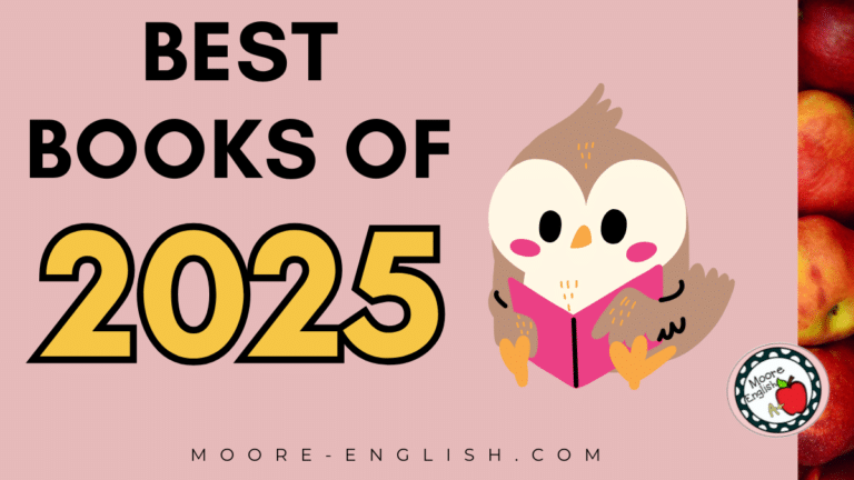 An illustrated owl reads a pink book. This appears under text that reads: The Best Books of 2025: 12 Absolute Must-Reads for Your TBR