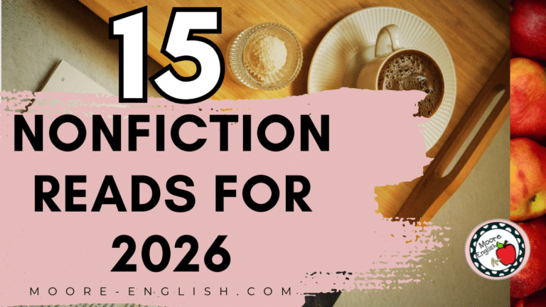 A woman drinks coffee and reads a book. This image appears under text that reads: 15 Nonfiction Books to Read in 2026: Finding My New Favorite