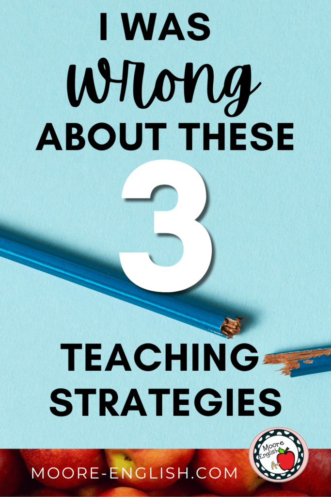 A broken pencil rests atop a light blue background. This image appears under text that reads: 3 Popular Instructional Strategies I Was Wrong About