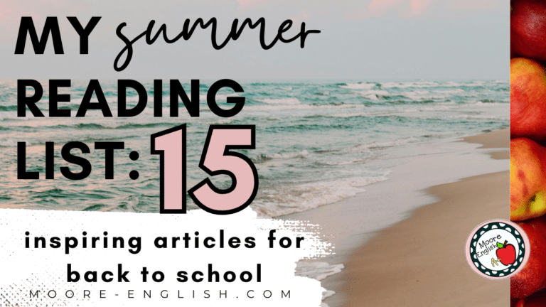 A beach image appears under text that reads: My Summer Reading List: 15 Articles Guaranteed to Inspire Teachers for Back-to-School