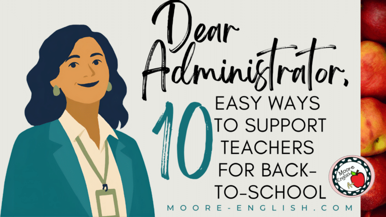 Professional woman in teal blazer appears behind text that reads: Dear Administrator, 10 Simple Ways to Destress Back-to-School